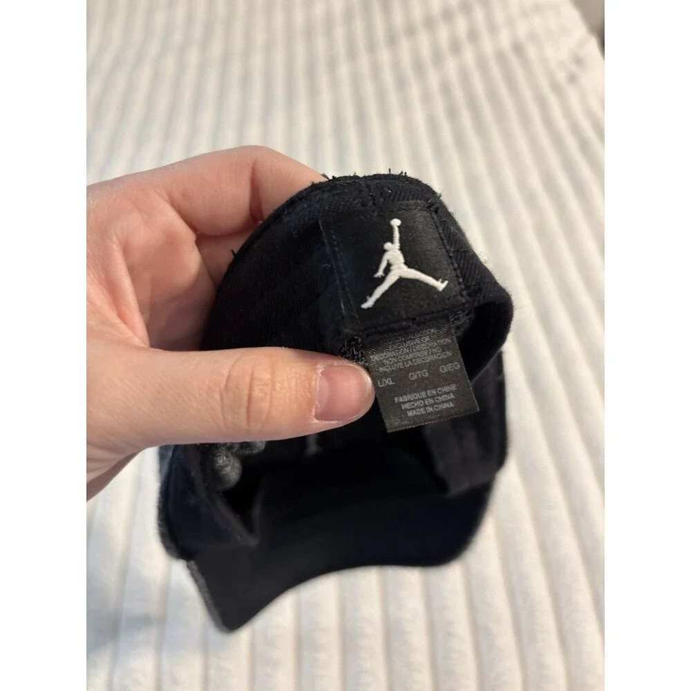 Nike Air Jordan Knit Baseball Cap Hat Men’s Large/XL Grey Black Heathered Logo
